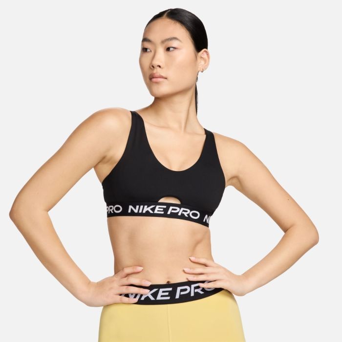 Nike Dame BH Pro Indy Plunge MS Bra Sort