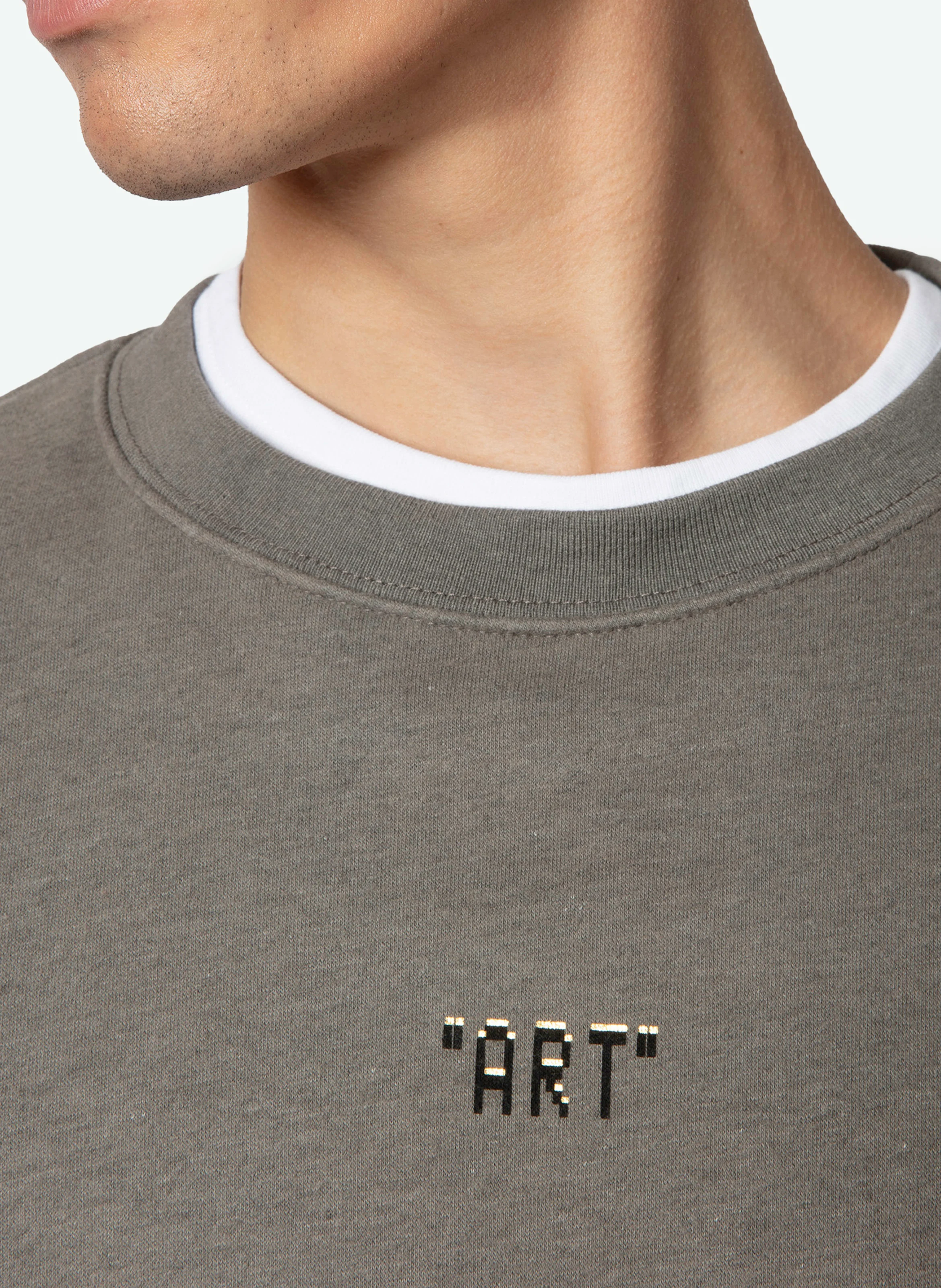 SIMBA - Sweatshirt droit en coton bio mélangé sérigraphié | Gris