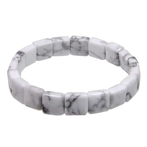 Bracelet perles carrées en howlite