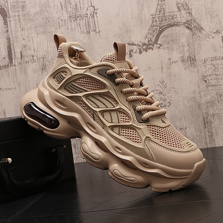 Mr Ozera - Mesh Panel Veterschoenen Platform Sneakers
