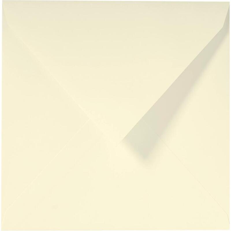 25 enveloppes 165x165mm, Vergé de France doublées gommées