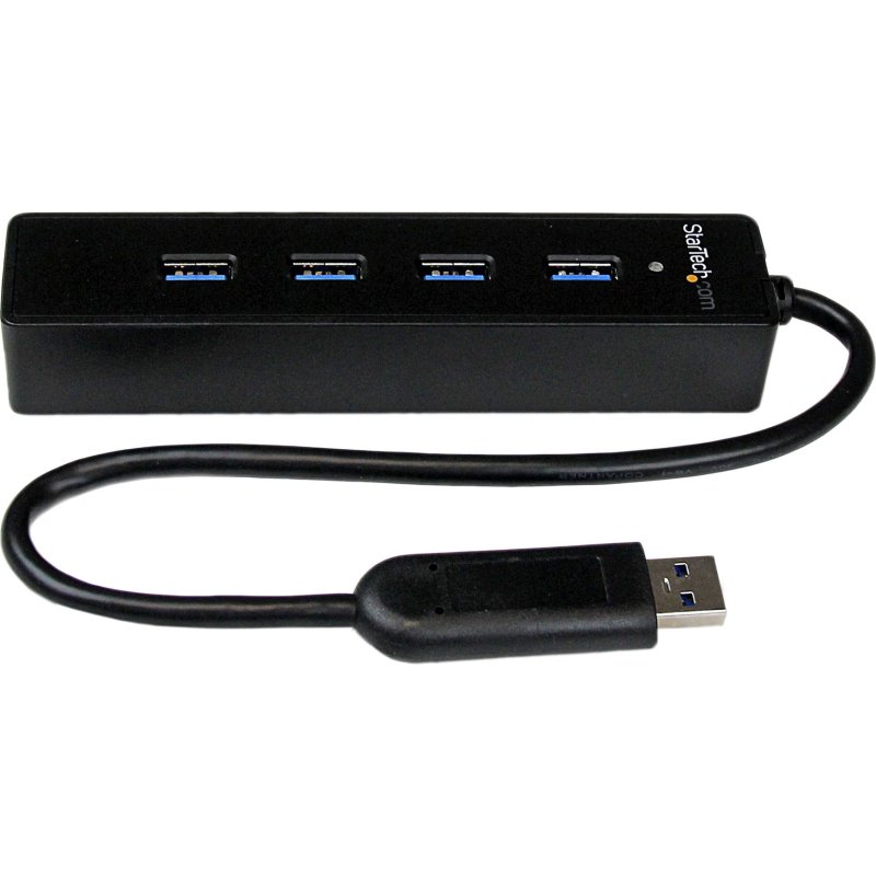 StarTech.com Hub USB 3.0 portable à 4 ports avec câble intégré - 5Gbps - Noir