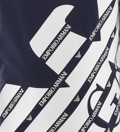 Emporio Armani Bådebluse - UV50+ - Hvid/Navy m. Logo