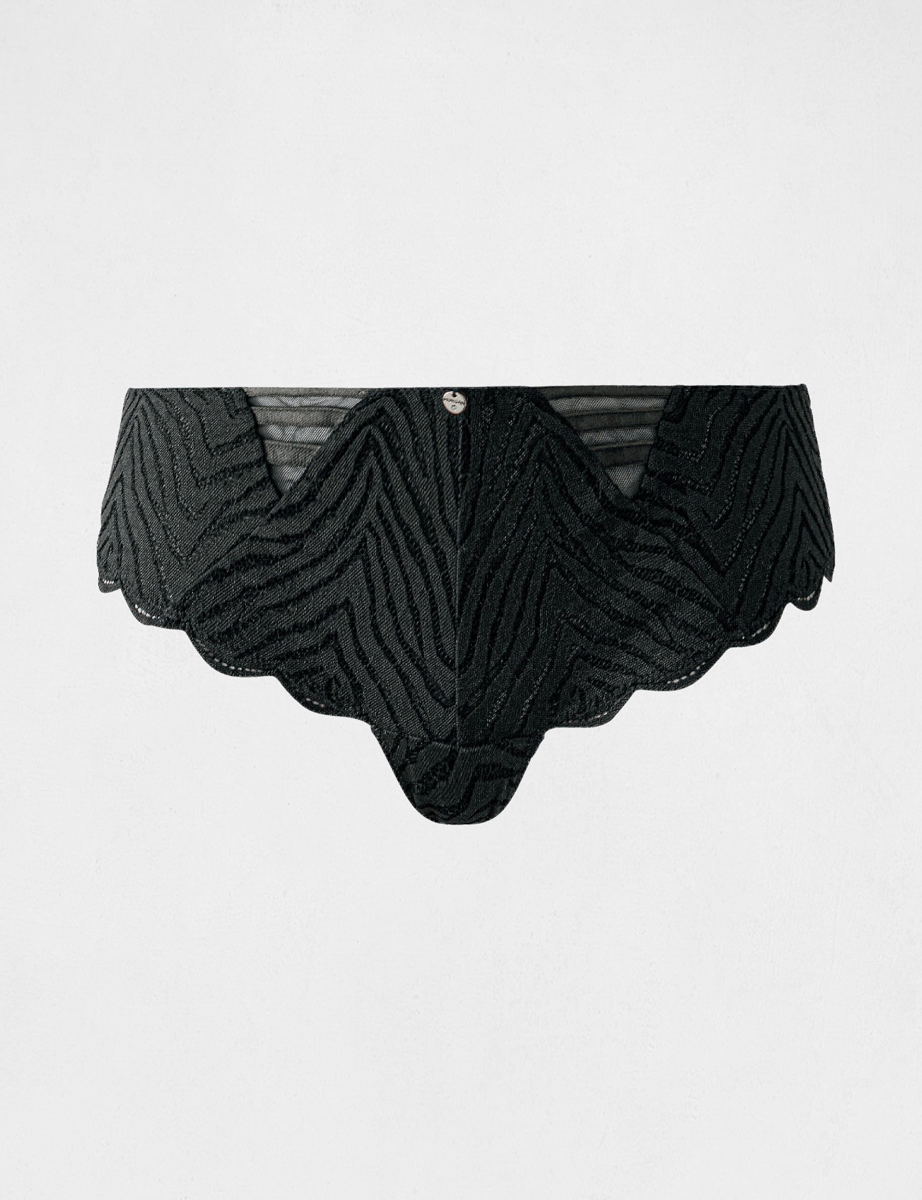 Shorty en dentelle vert kaki femme - vert_kaki