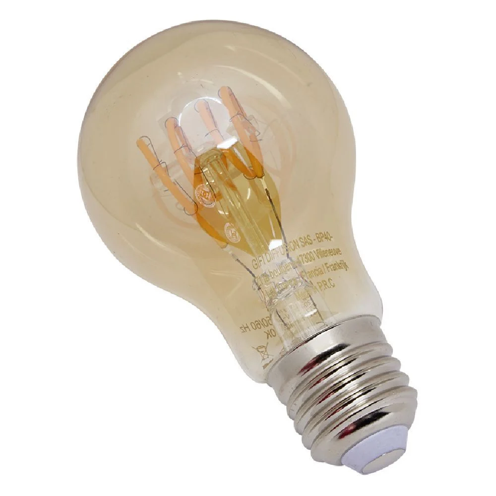 Ampoule déco ambrée A60 E27
