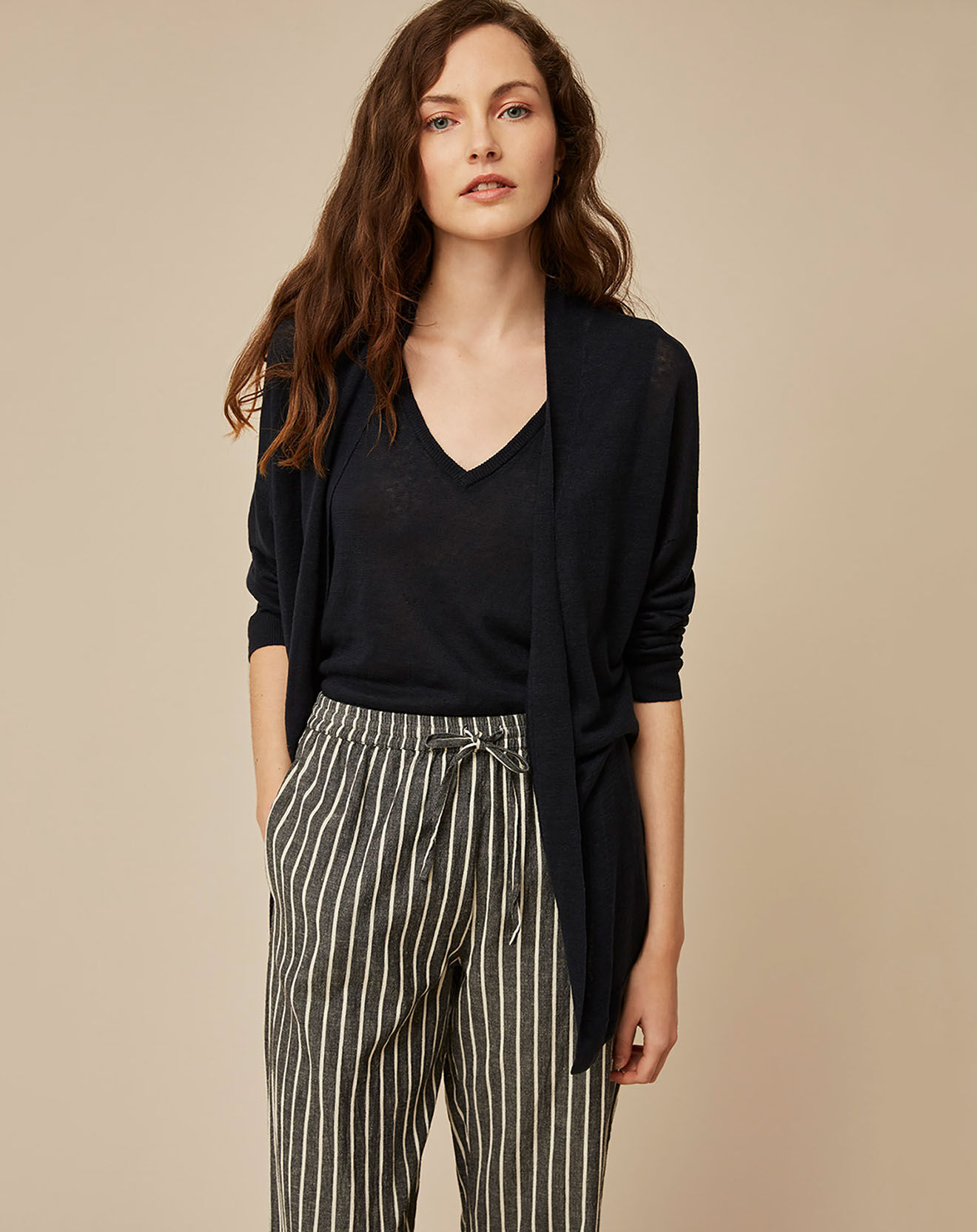 Harris Wilson Gilet 100% Lin Therence fumée