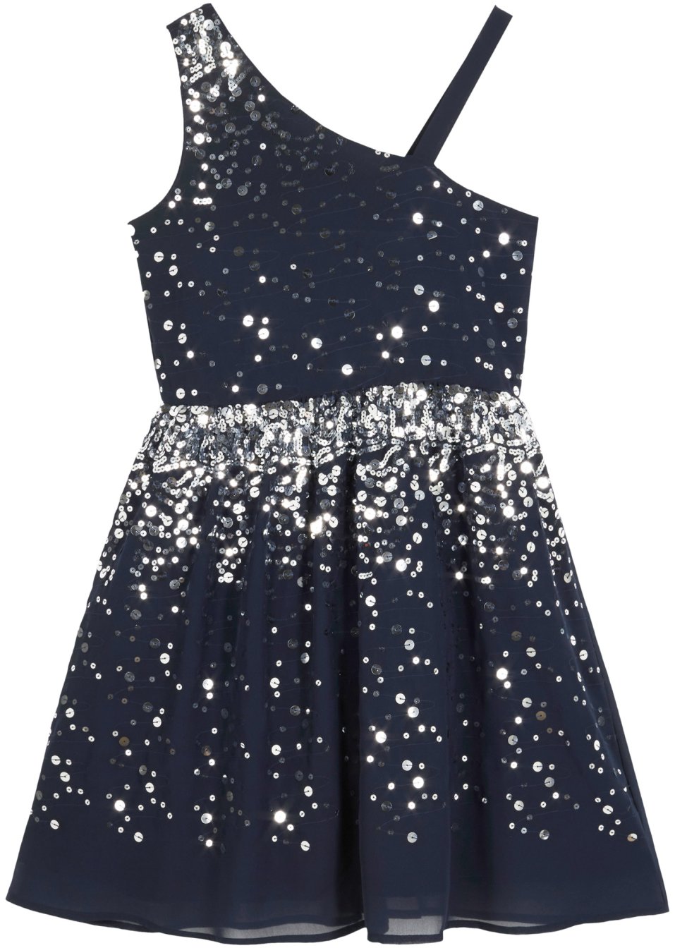 Robe de fête fille avec une bretelle et paillettes