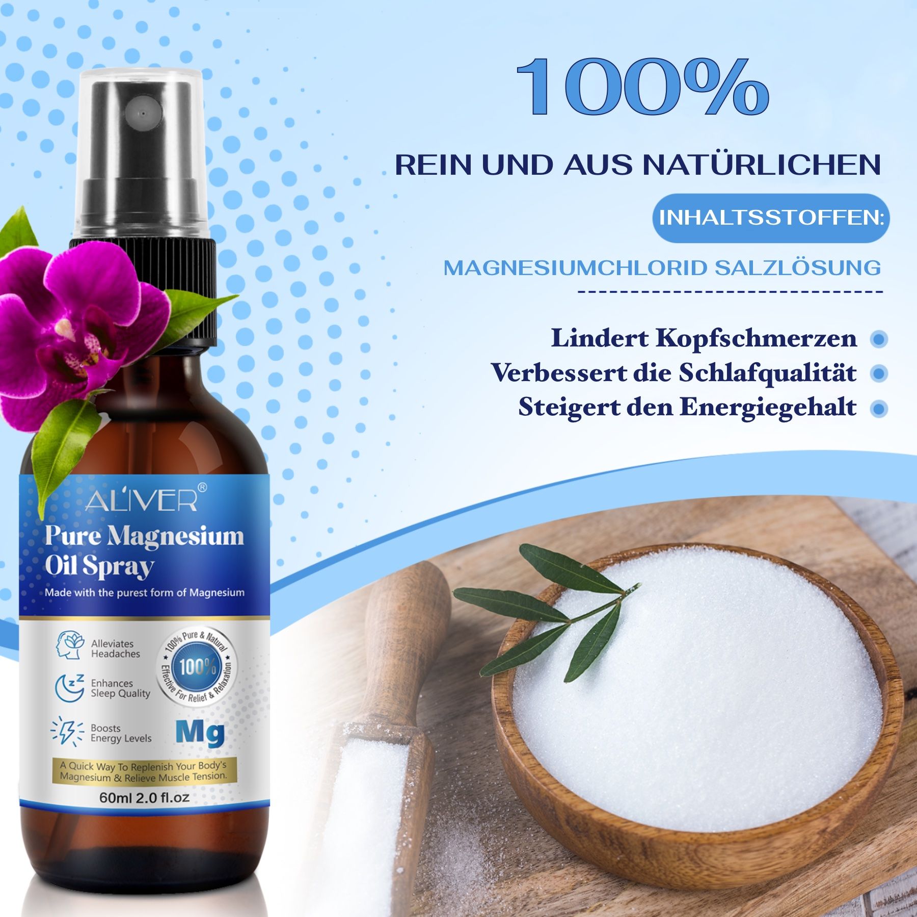 ALIVER Gesichts und Körperspray Pure Magnesiumöl