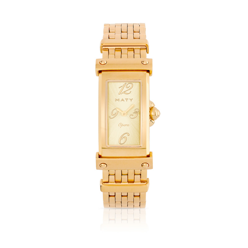 Montre Opéra femme acier doré
