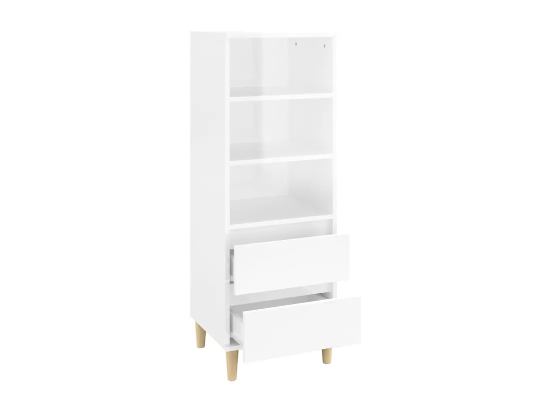 Buffet haut Blanc 40x36x110 cm Bois d'ingénierie