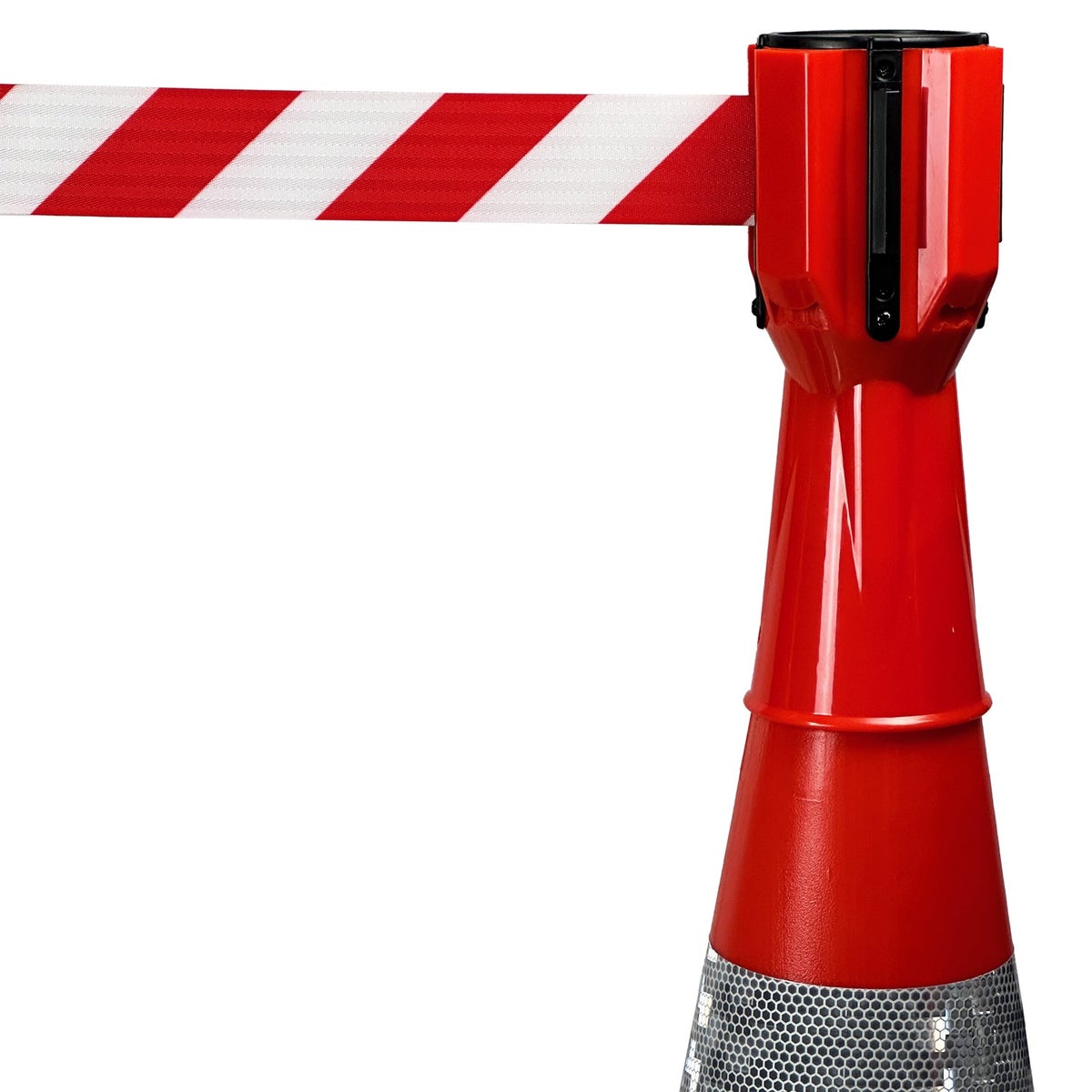 UvV-Conny verkeerskegelbevestiging 5 m afzetlint / afzetband voor pylonen / zonder lint rood