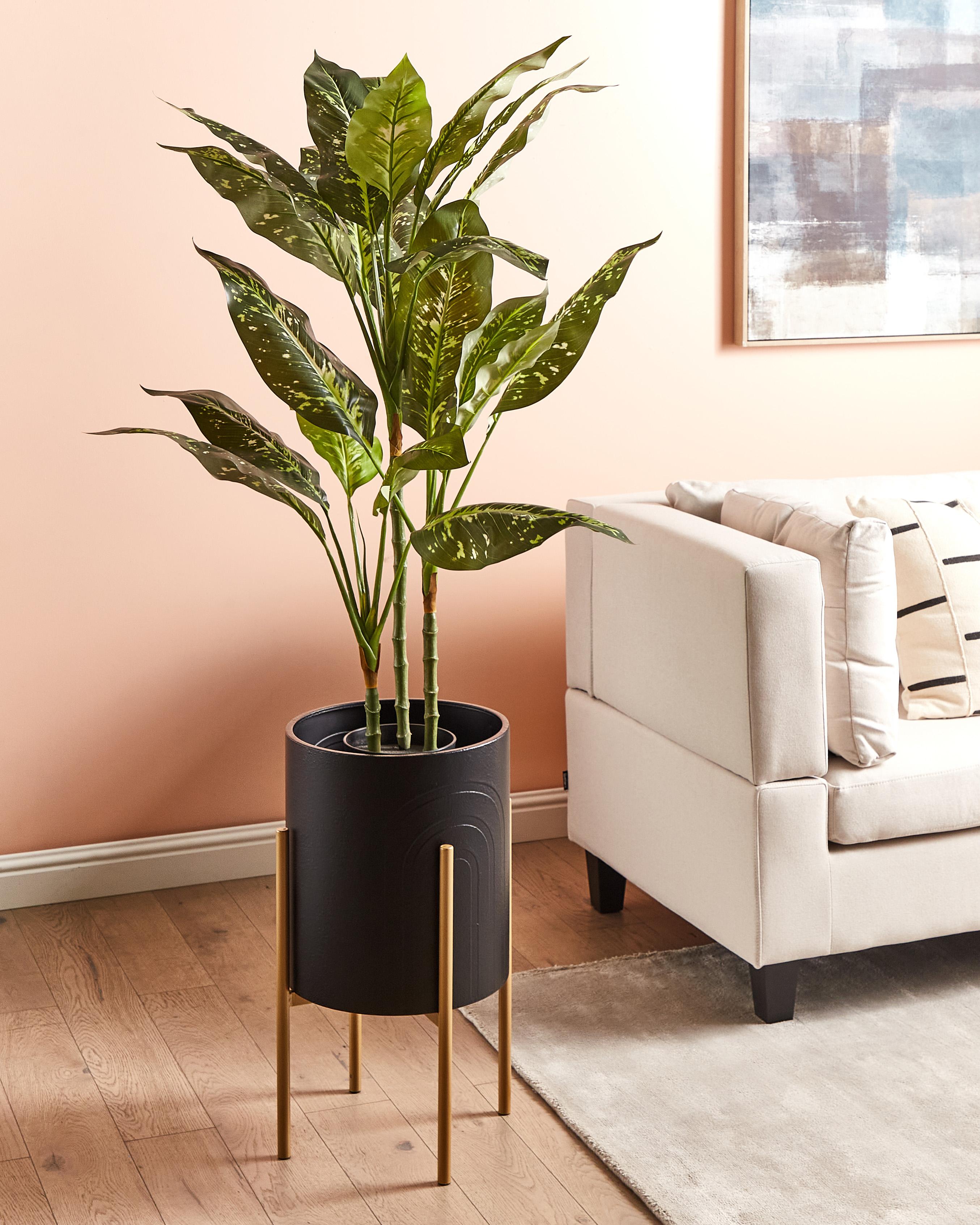 Verhoogde bloempot SEROTINA Metaal 32 cm Zwart