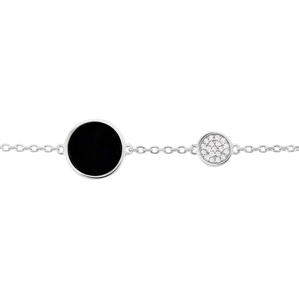 Bracelet Adonya Argent Blanc Céramique Et Oxyde De Zirconium