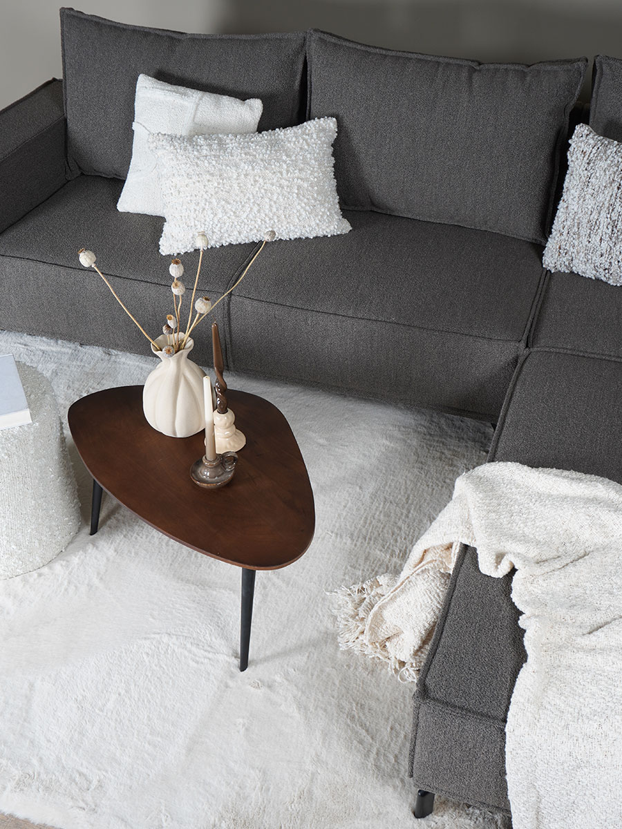 Hoekbank Ron Boucle Brown Rechts