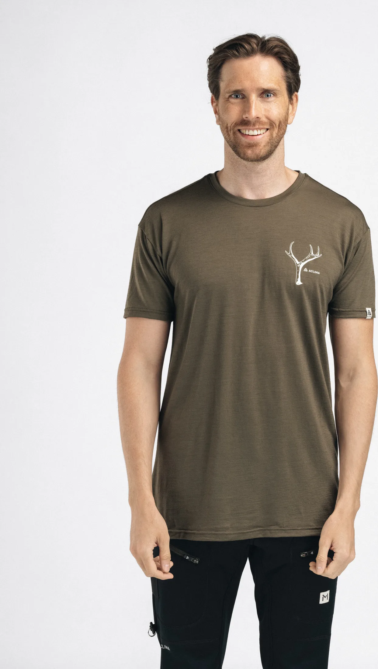 Aclima Men's Lightwool 140 Classic Tee Antler Tarmac