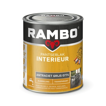 Rambo pantserlak interieur transparant zijdeglans antraciet grijs 750 ml