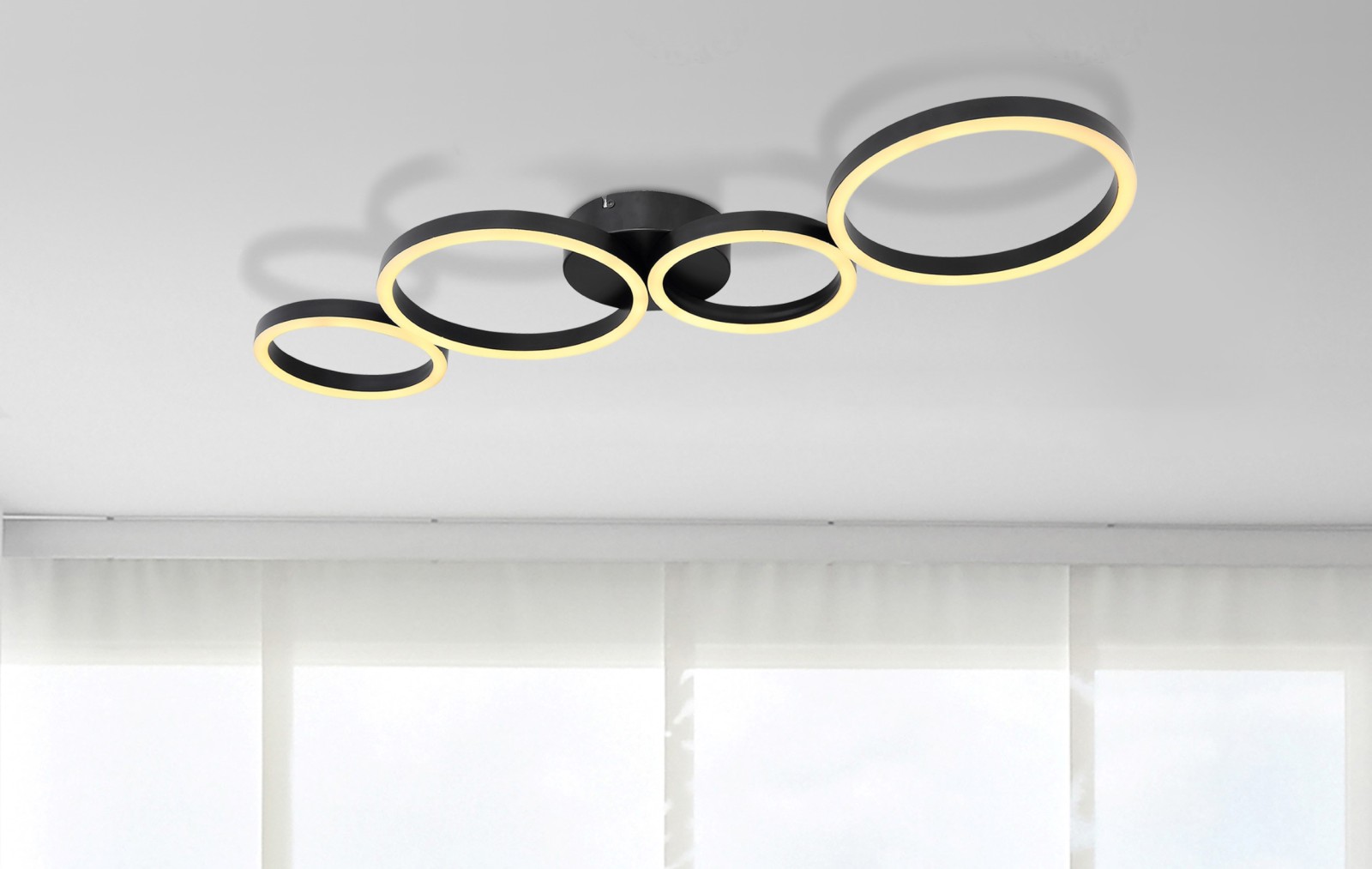 LED-Deckenleuchte - schwarz-weiß - 88,5 cm