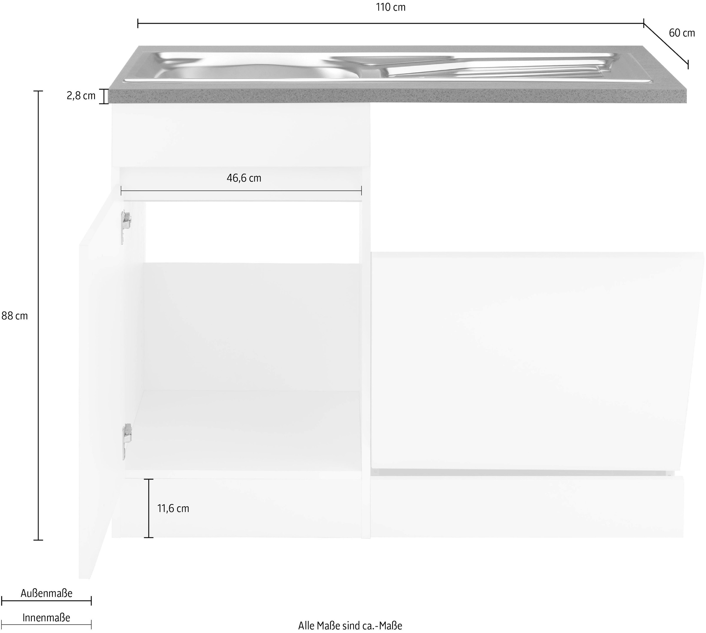 OPTIFIT Spülenschrank »Roth« Breite 110 cm