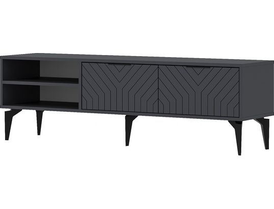 CONCEPT1 - Meuble TV Regina anthracite 160 x 29,6 x h50 cm
