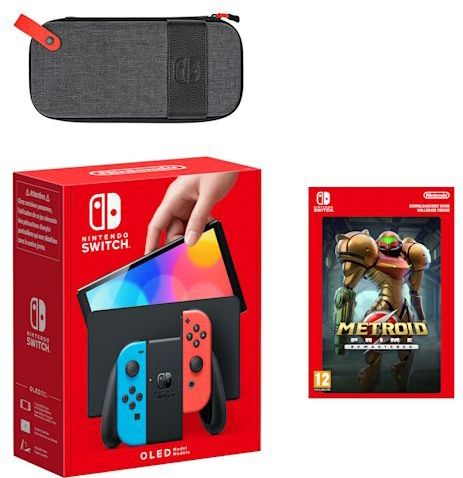 Bundel met Nintendo Switch - OLED-model (neonblauw/neonrood) Metroid Prime Remastered