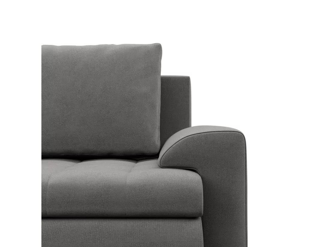 Canapé d'angle en U avec fonction sommeil, Ottoman, Gris clair