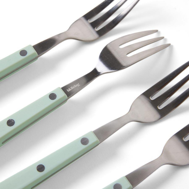 HKliving 70's Cutlery dessertvorkjes set van 4, Mint