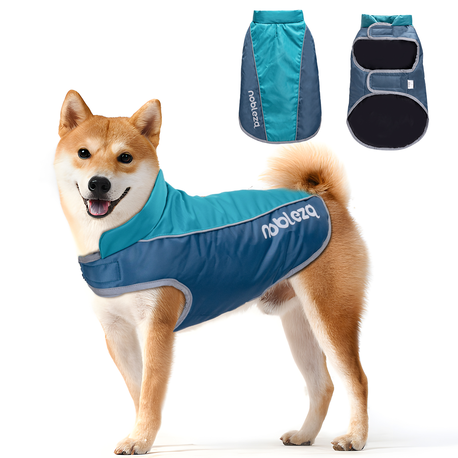 Casaco impermeável azul para cães Nobleza