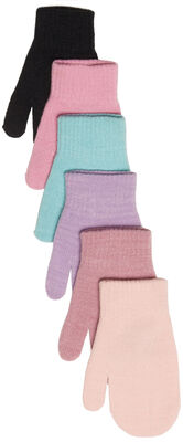 Nordbjørn Asker Votter 6-pack, Pink/Black/Rosebloom/Aqua Sea