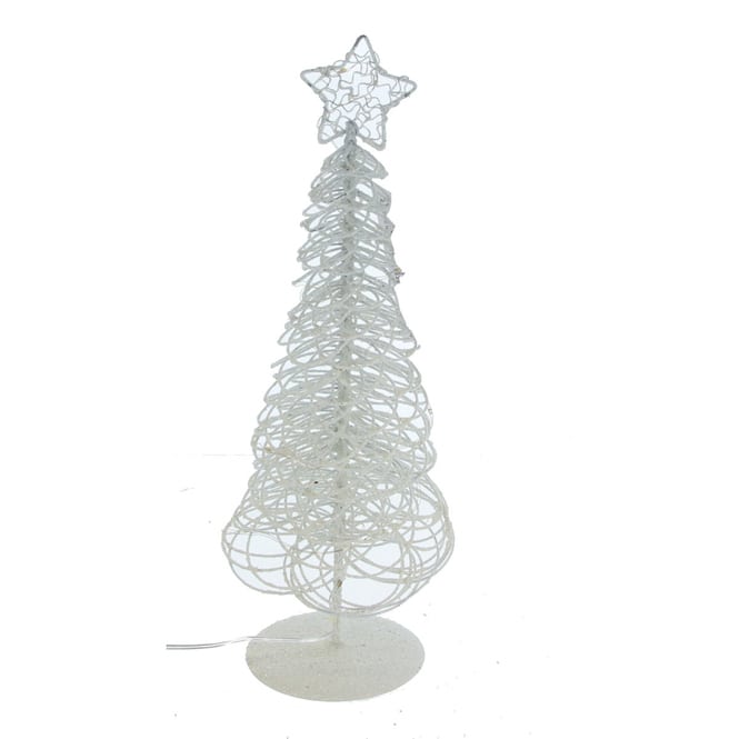 Baum weiß mit LED - ca. 30 cm