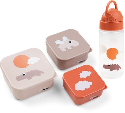 Done By Deer Happy Clouds Snackboks & Flaske, Powder/Papaya