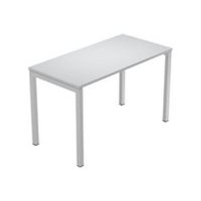 Bureau droit Trend - L120xP60 - 4 pieds métal arche - plateau gris