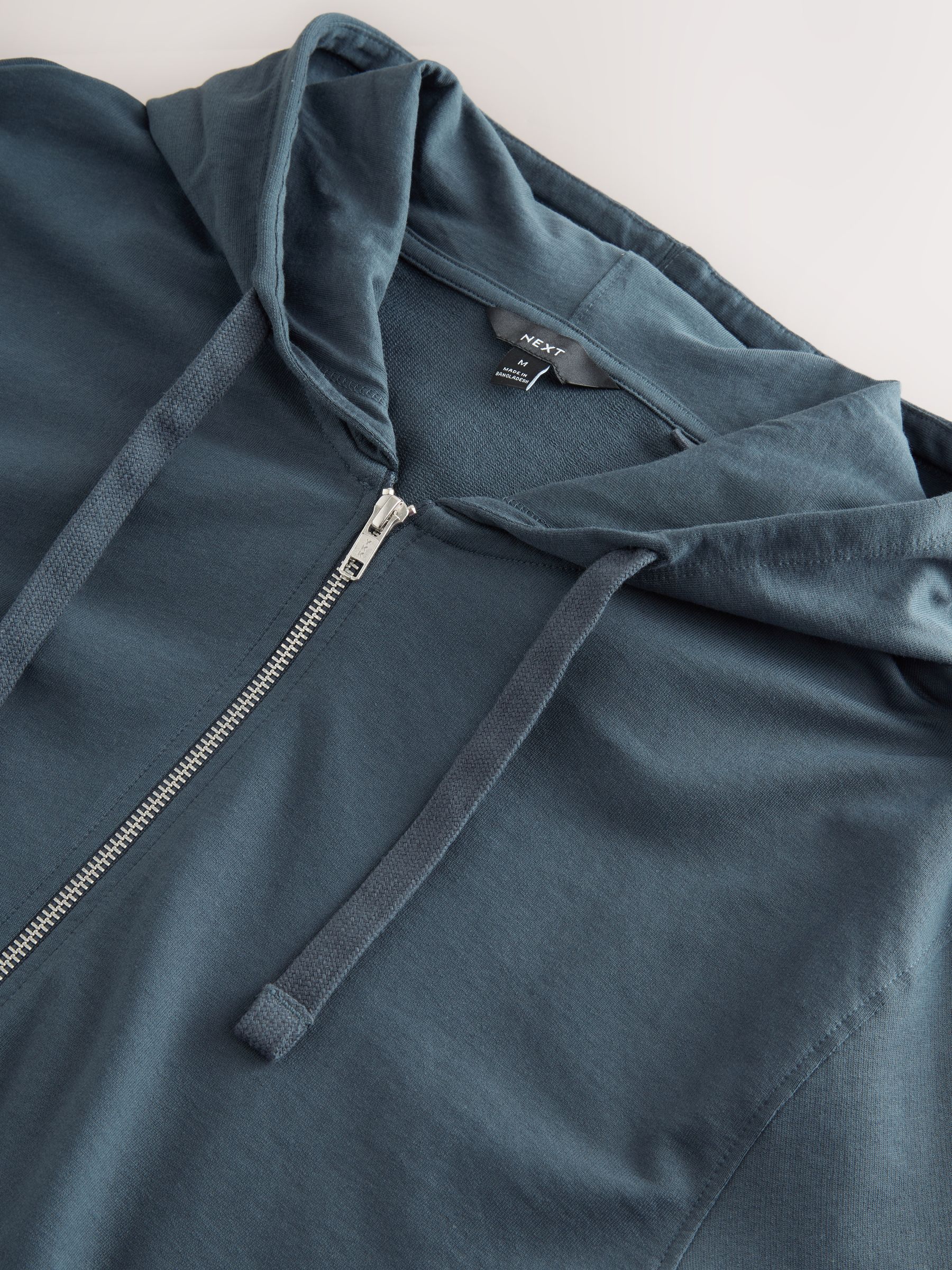 Petroliumblauw - Lichte hoodie met rits