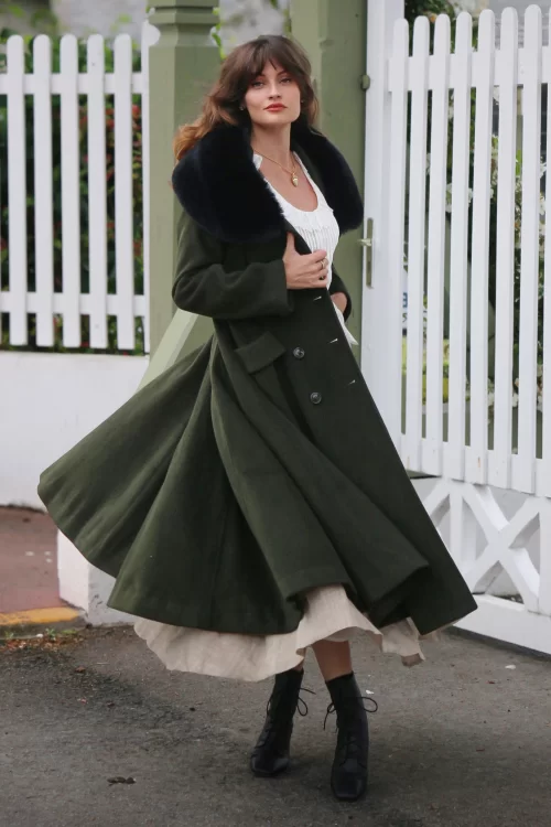 Topvintage Boutique Collection Topvintage exclusive ~ Mae swing jas in mosgroen