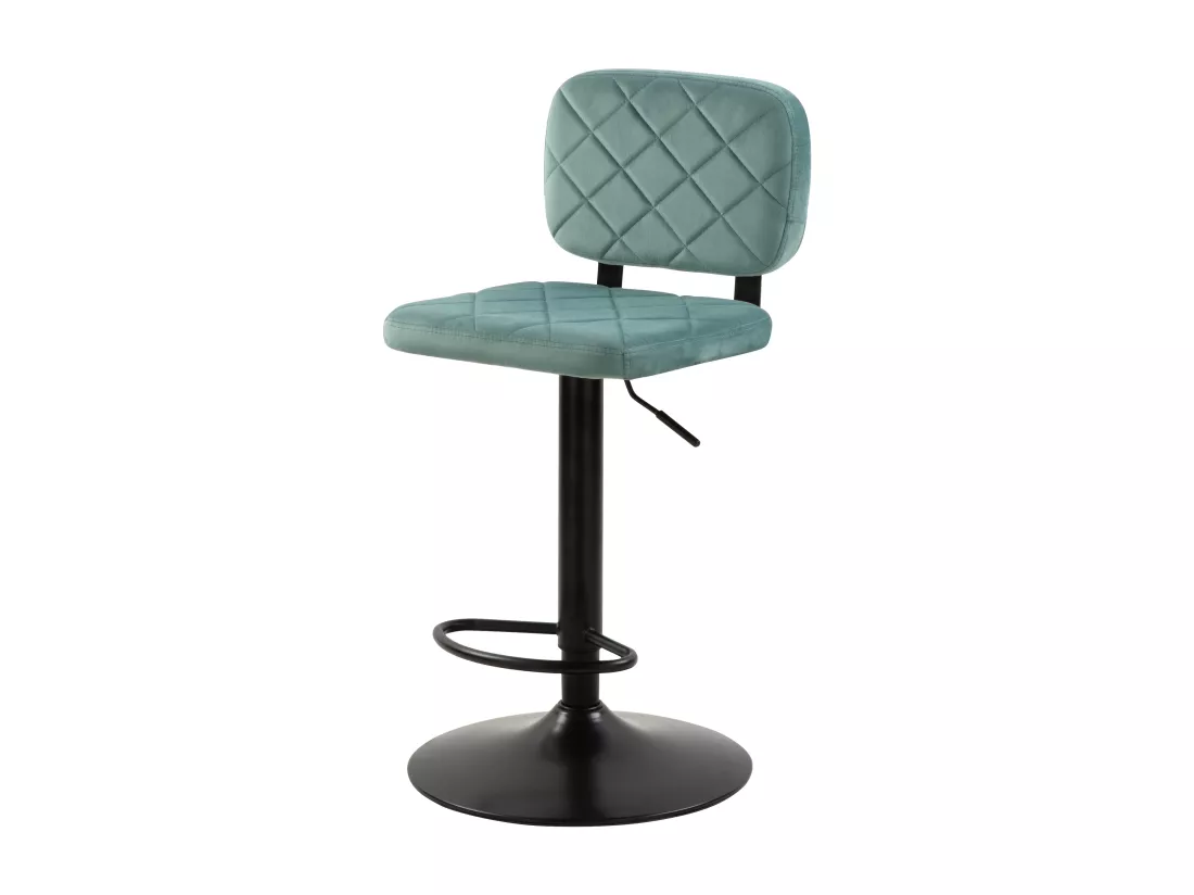 Lot de 2 chaises de bar réglables 60/81 cm en velours vert d'eau - Viktor
