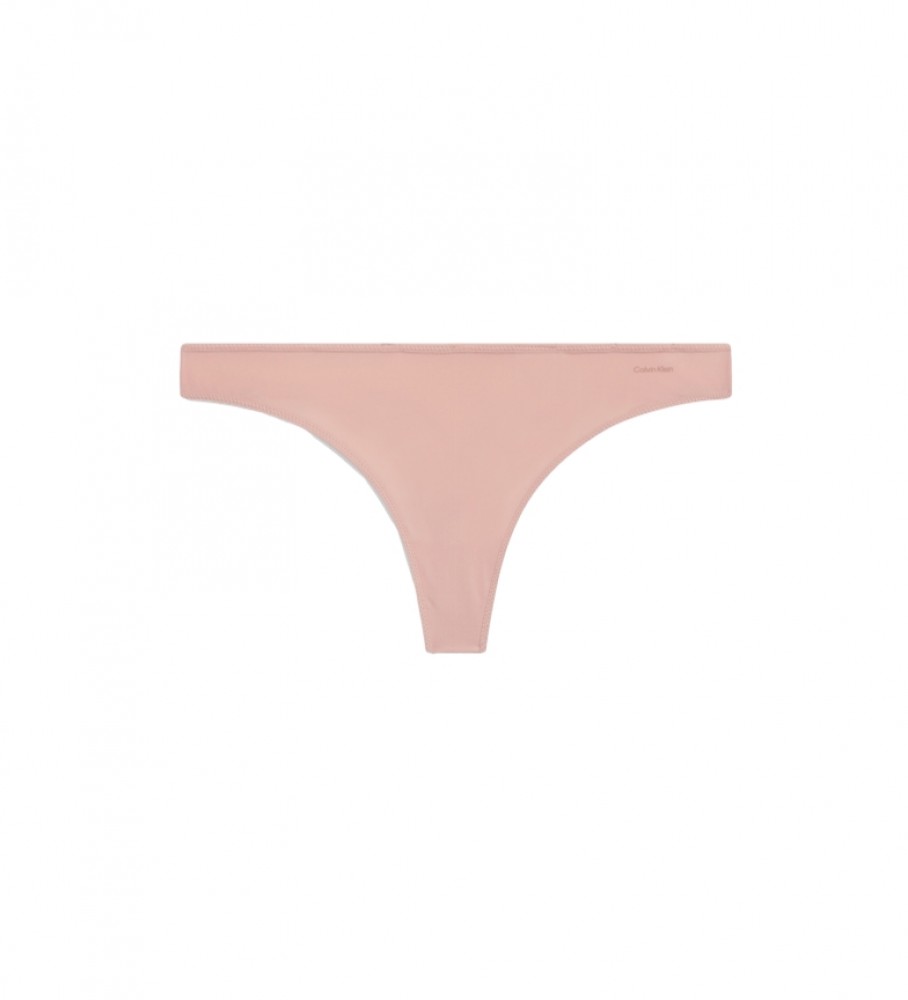 Calcinha fio dental Calvin Klein transparente Marquisette nude