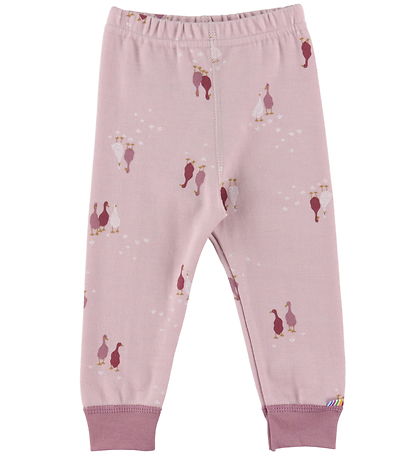 Joha Leggings - Wolle/Baumwolle - Light Bordeaux m. Gänse