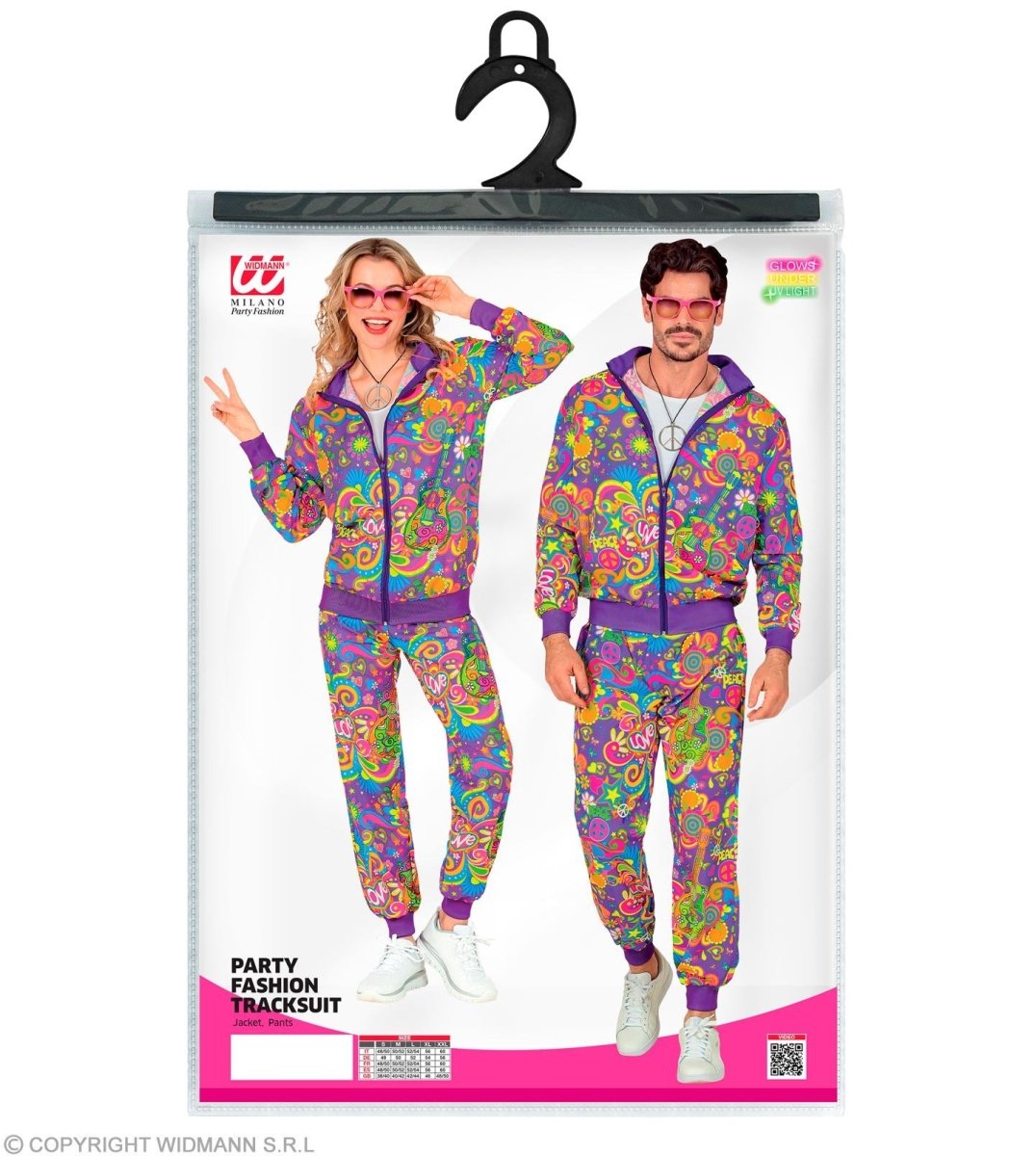 Hippie 60S Trainingspak Fout Paars