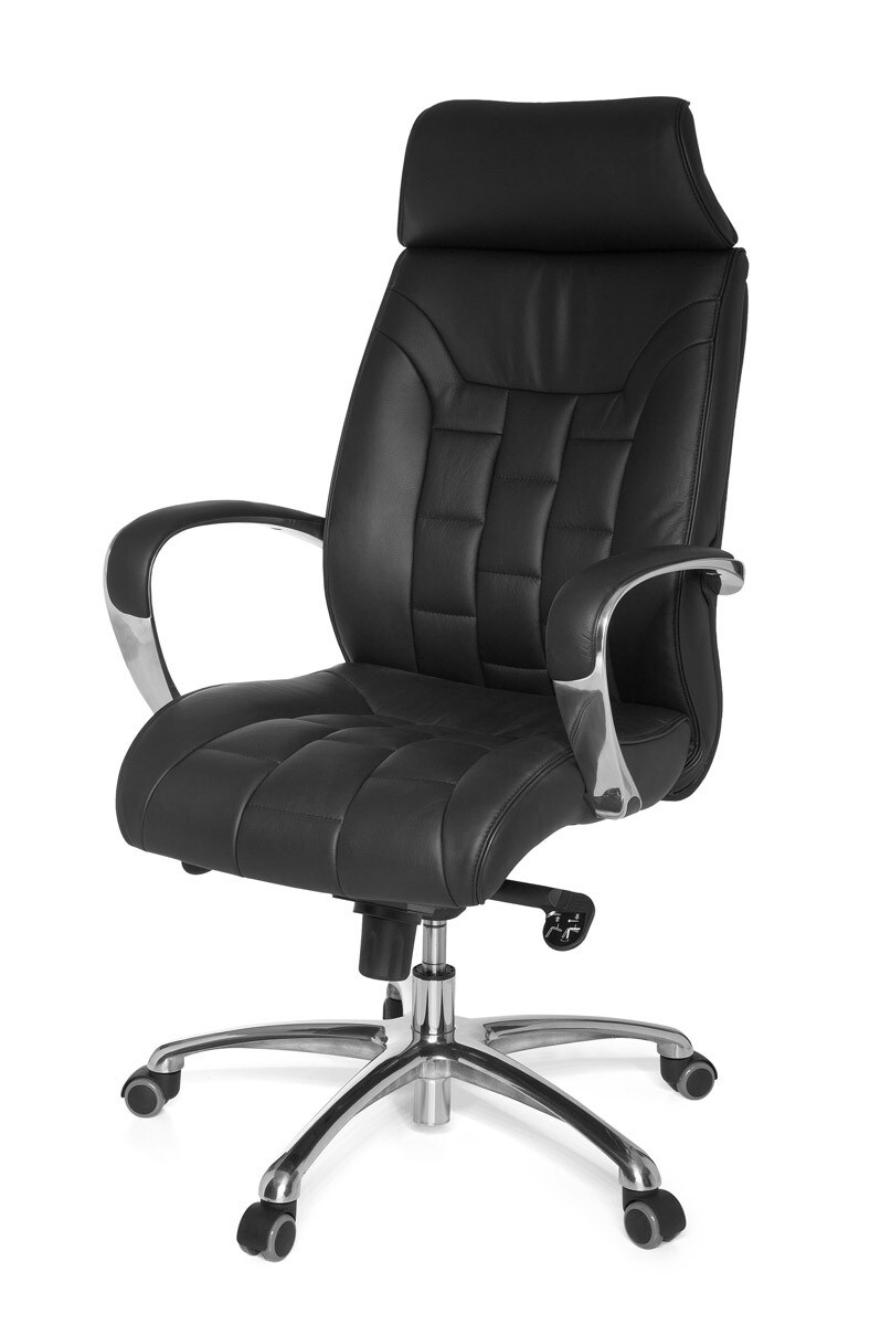 KADIMA DESIGN Luxus XXL Chefsessel: Echtleder, breite/höhe Rückenlehne, Lendenwirbelstütze, Multiblock-Mechanik, 120 kg Tragkraft.
