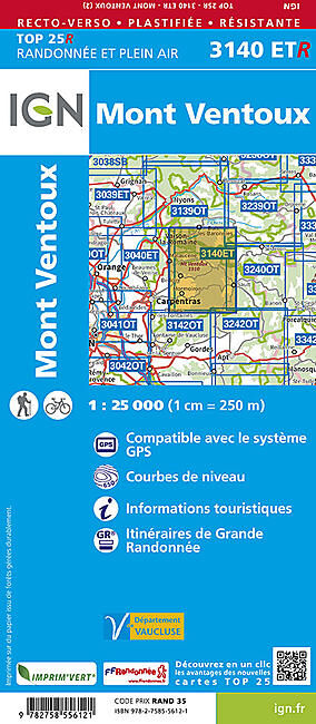 IGN - TOP25R 3140ETR MONT VENTOUX IGN