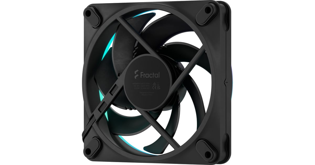 Fractal DesignMomentum 12 RGB case fan  (Zwart, 120 x 120 x 25 mm, PWM)