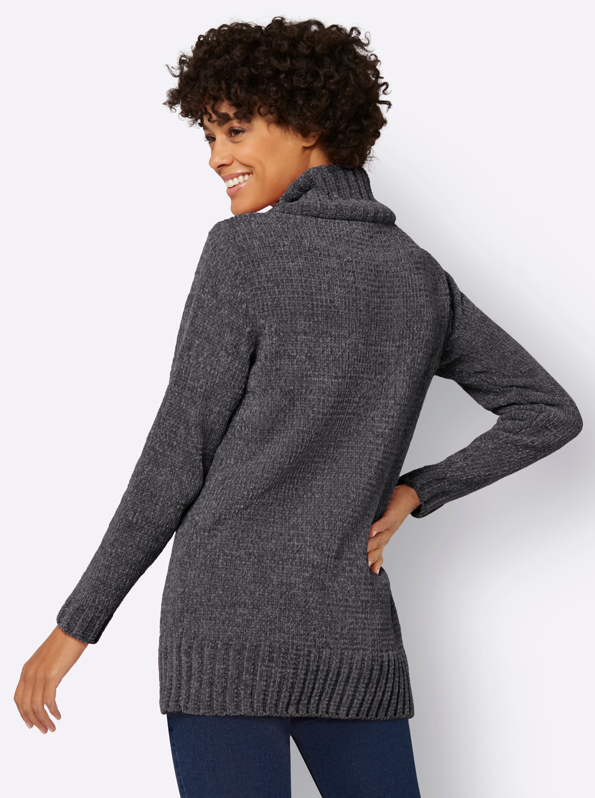 Longpullover in anthrazit