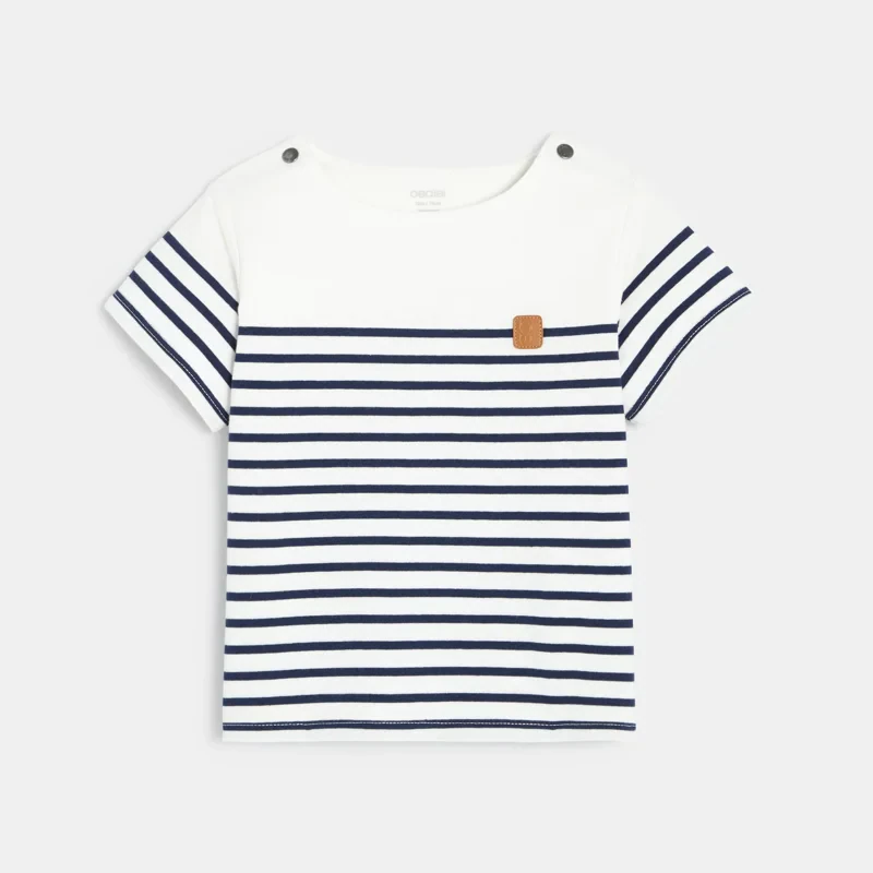 T-shirt marinière bleu bébé garçon Bleu