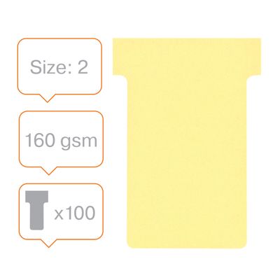 Nobo - 100 Fiches en T - Taille 2 - jaune