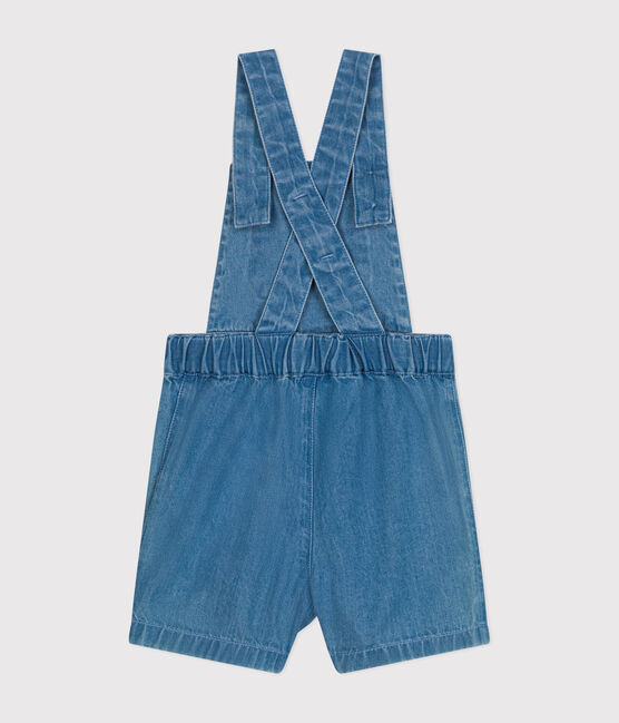 Salopette courte en denim léger bébé