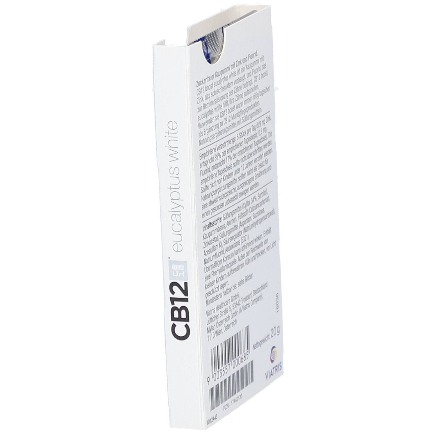 CB12 Boost Eucalyptus White Kaugummi: Zuckerfreie Mundpflege-Kaugummis gegen Mundgeruch mit Whitening-Effekt