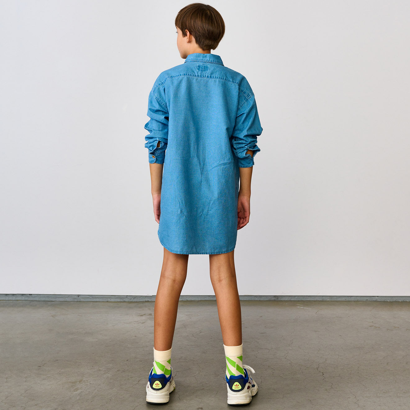 Bellerose Robe jean en Coton & Lin Approx bleu denim
