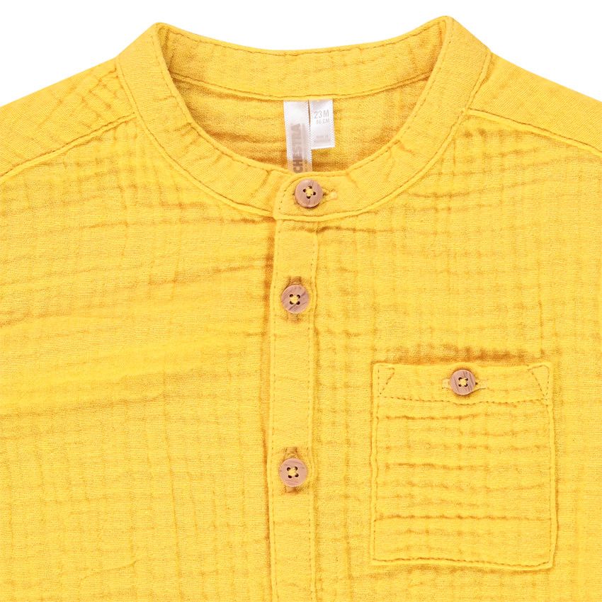 Chemise double gaze de coton pour bébé garçon - Jaune