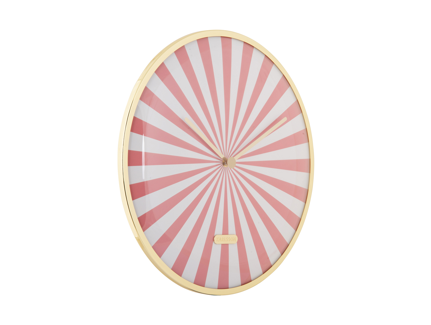Wall clock Candy Swirl Dome flamingo pink & white