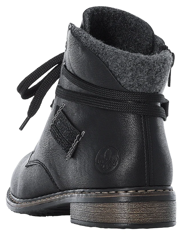 Rieker Schnürstiefelette  , Schnürboots, Blockabsatz, mit gepolstertem Schaftabschluss