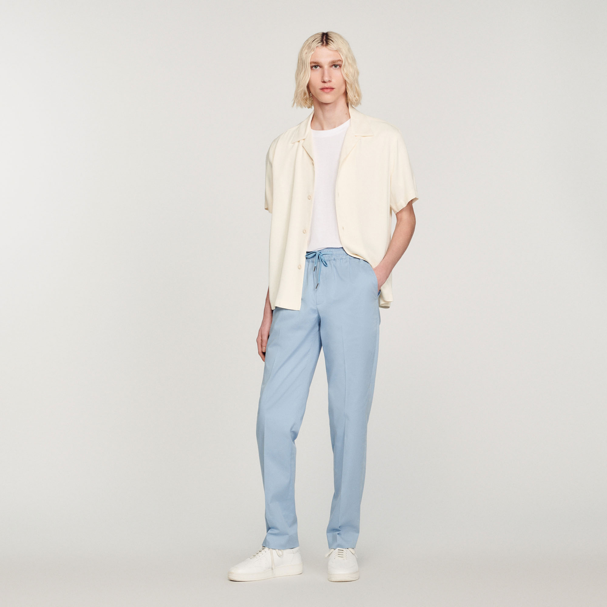 Pantalon droit elastique